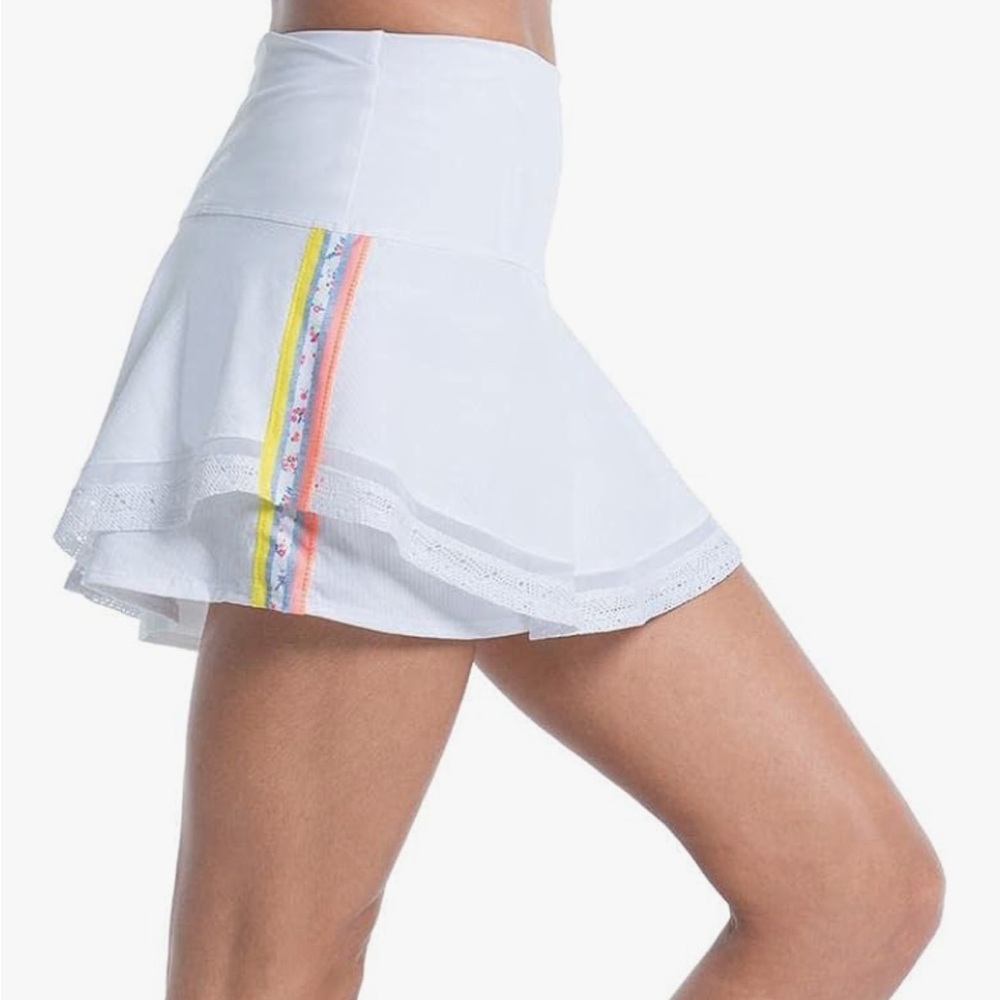 Lucky in Love long in love stripe tennis skort